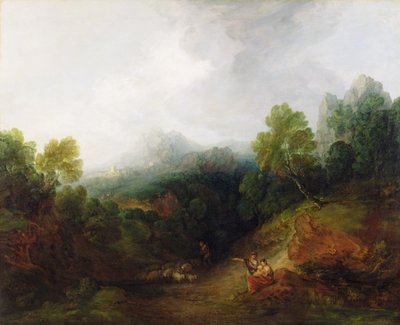 A Mountain Valley with Rustic Figures, c.1773-7 by Thomas Gainsborough